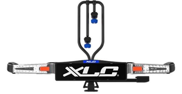 Afbeelding van Fietsdrager Azura Xtra Led kantelbaar met oprijgoot voor 2 Eleltrische fietsen