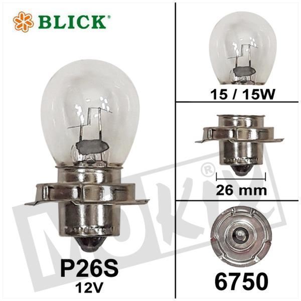 Afbeelding van Lamp 12V 15W met kraag P26S