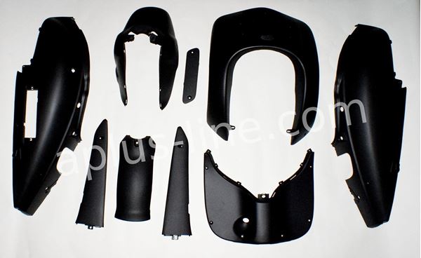 Afbeelding van Plaatwerk, Kappen set (enkel de gespoten delen) model grande retro mat zwart