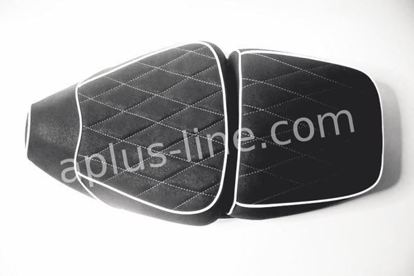 Afbeelding van Buddyseat dubbel zwart met ruit VX50, Riva en RL50